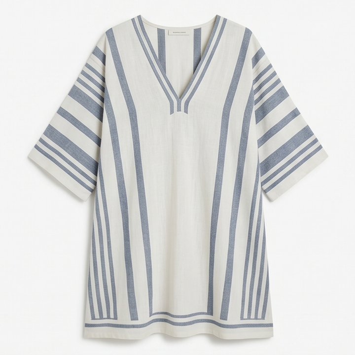 Vestido Mini Kaftán Bordado - Cubierta de Playa Cómoda