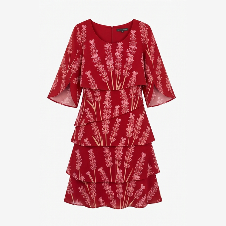 Vestido midi floral con mangas acampanadas - Vestido para invitada de boda