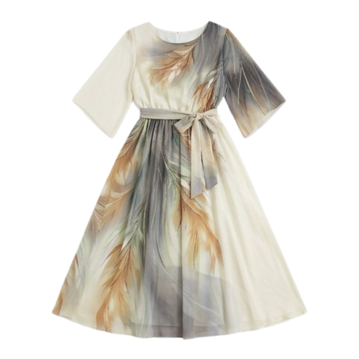 Vestido maxi de gasa con cinturón para invitada de boda