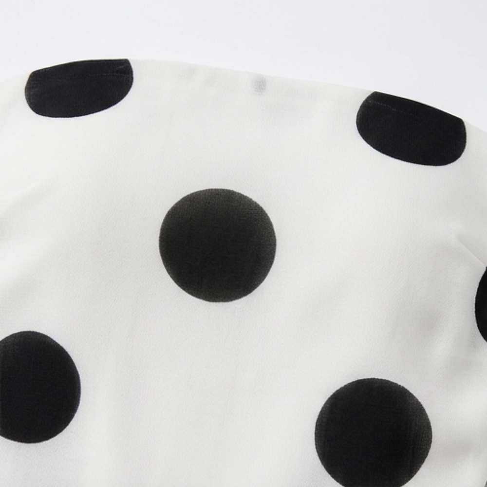 Strapless Polka Dot Midi Dress - Tiered Chiffon Summer Dress