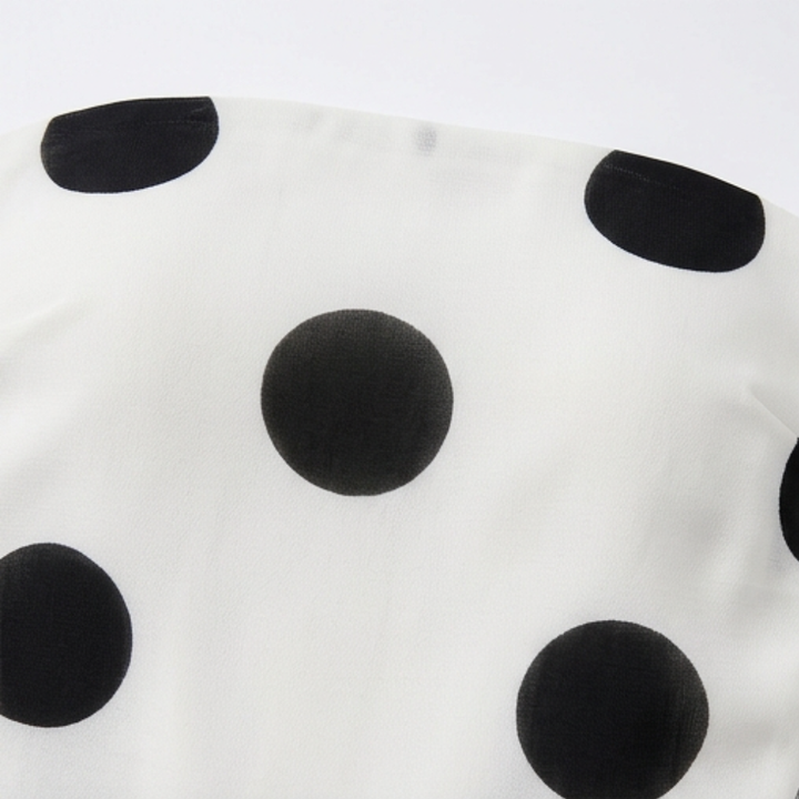 Strapless Polka Dot Midi Dress - Tiered Chiffon Summer Dress