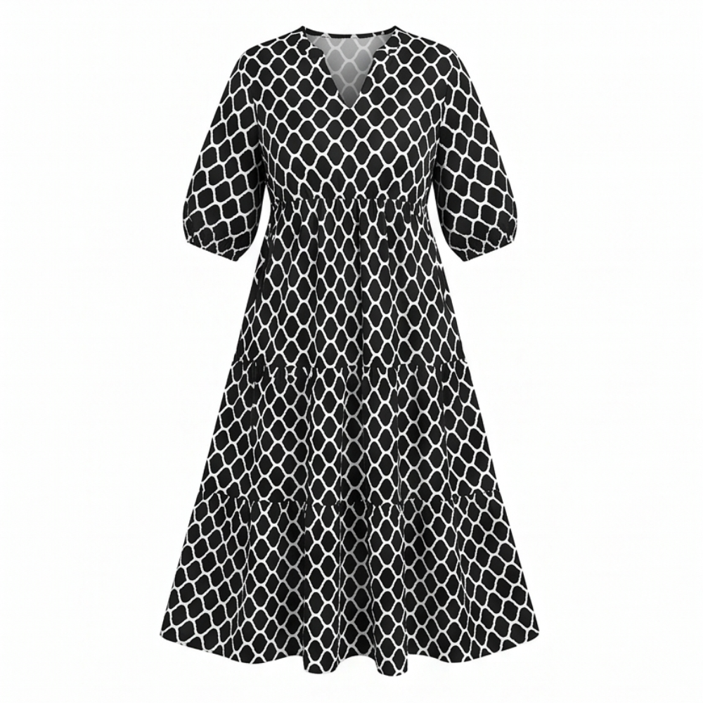 Maxi Dress with Pockets - Smocked Waist Tiered Skirt