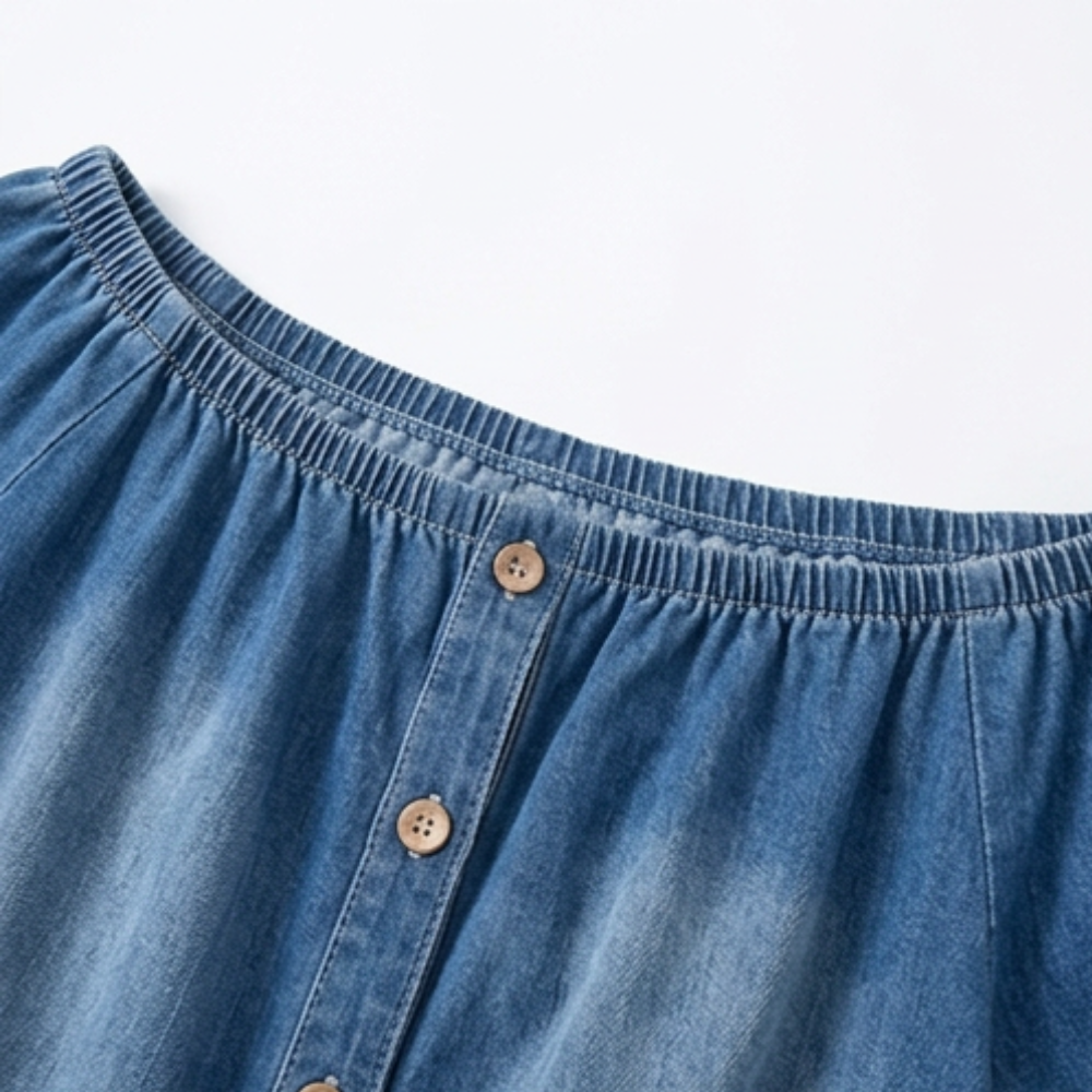 Off Shoulder Denim Jumpsuit Wide Leg One Piece for Women