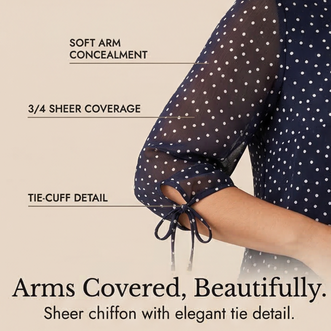 Florenne™ – Layered Chiffon Polka Dot Dress