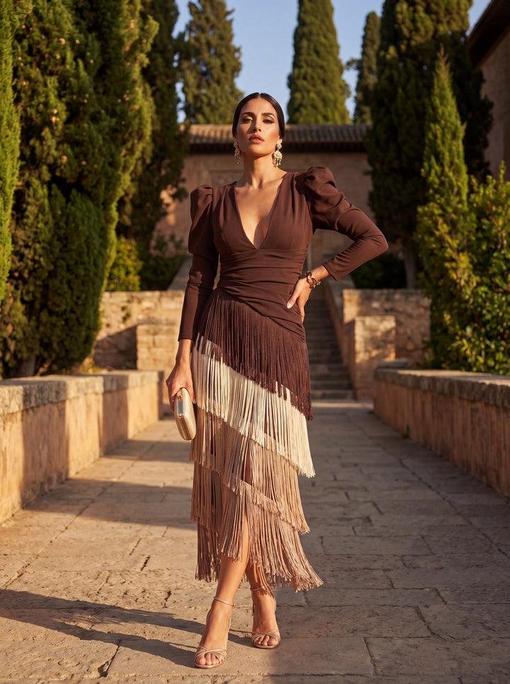 Fransen | Rundes Kleid