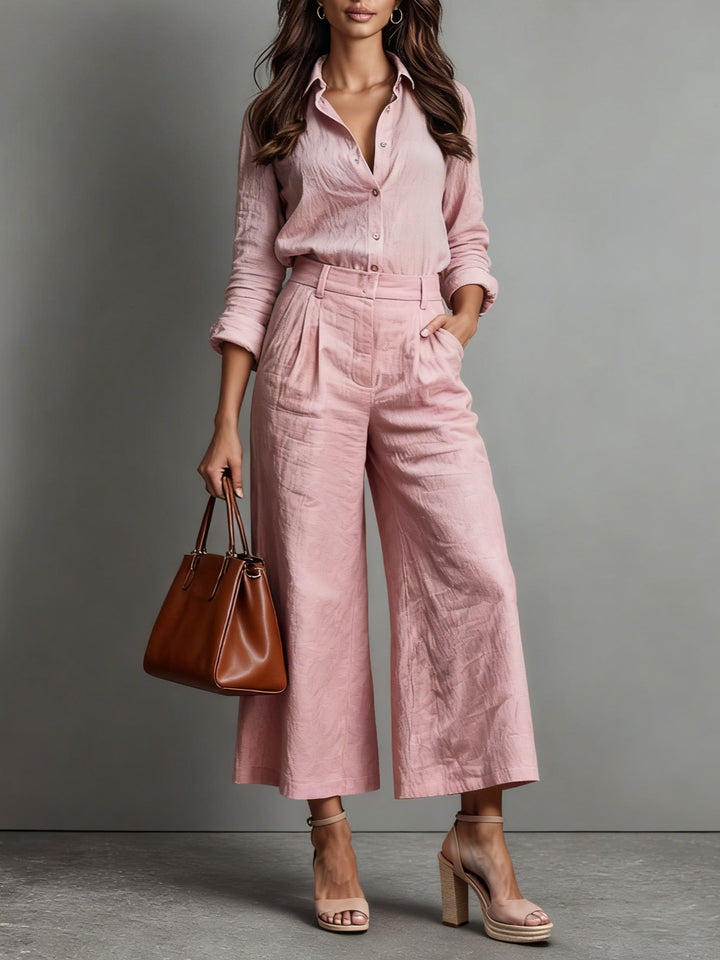 Callista │ Capri-Hose und lockeres Leinenhemd Set