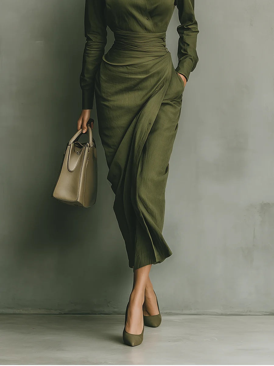 Eva | Vestido maxi de mezcla de algodón