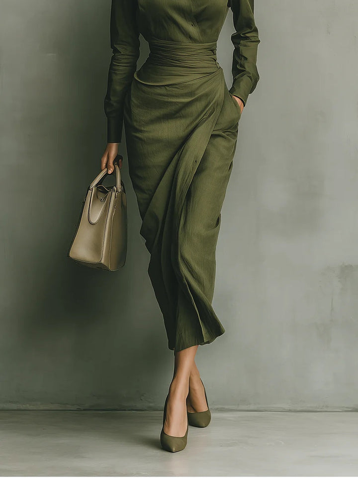 Eva | Vestido maxi de mezcla de algodón