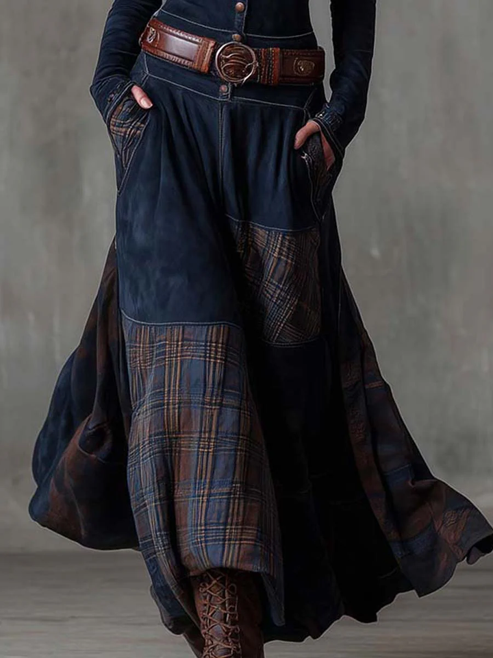 Lunori™ | Vestido maxi de ante Michelle