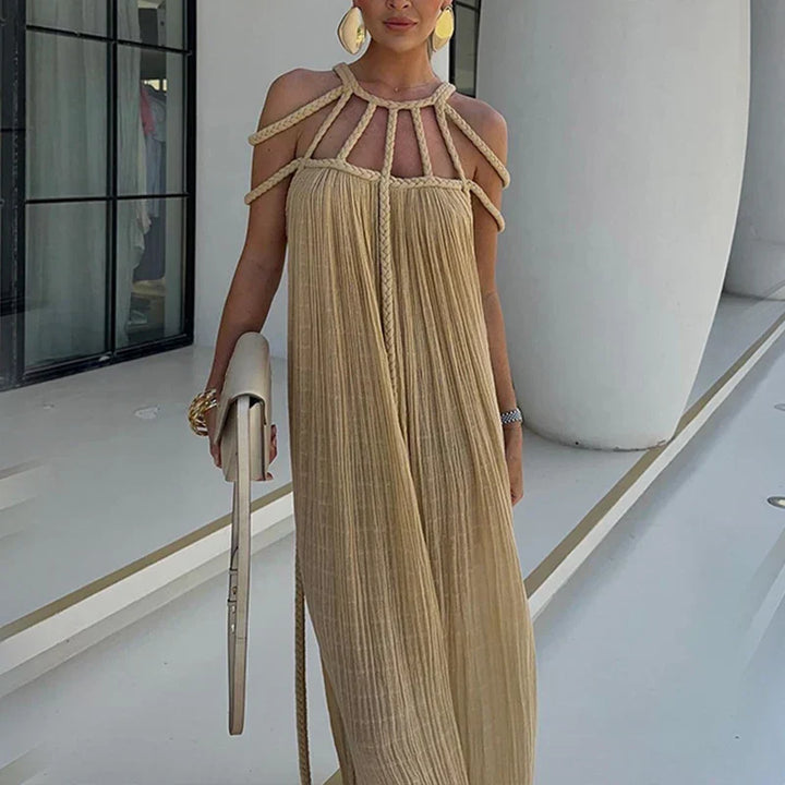 Crochet Midi Dress Coverup - Lightweight Beach Knit