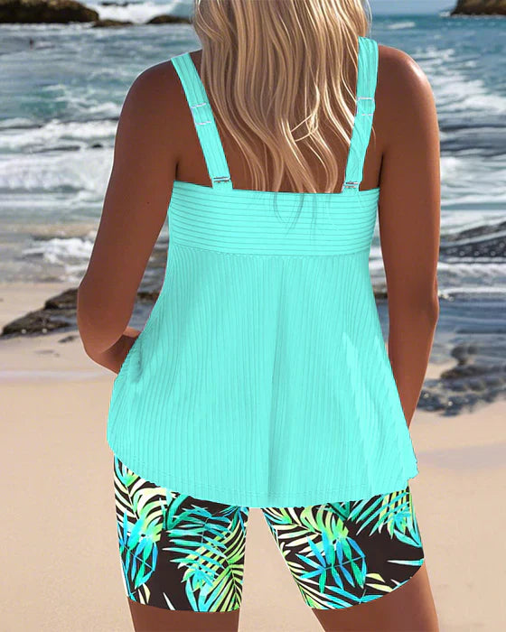 Daphne™ | Shorts de tankini acanalados brillantes