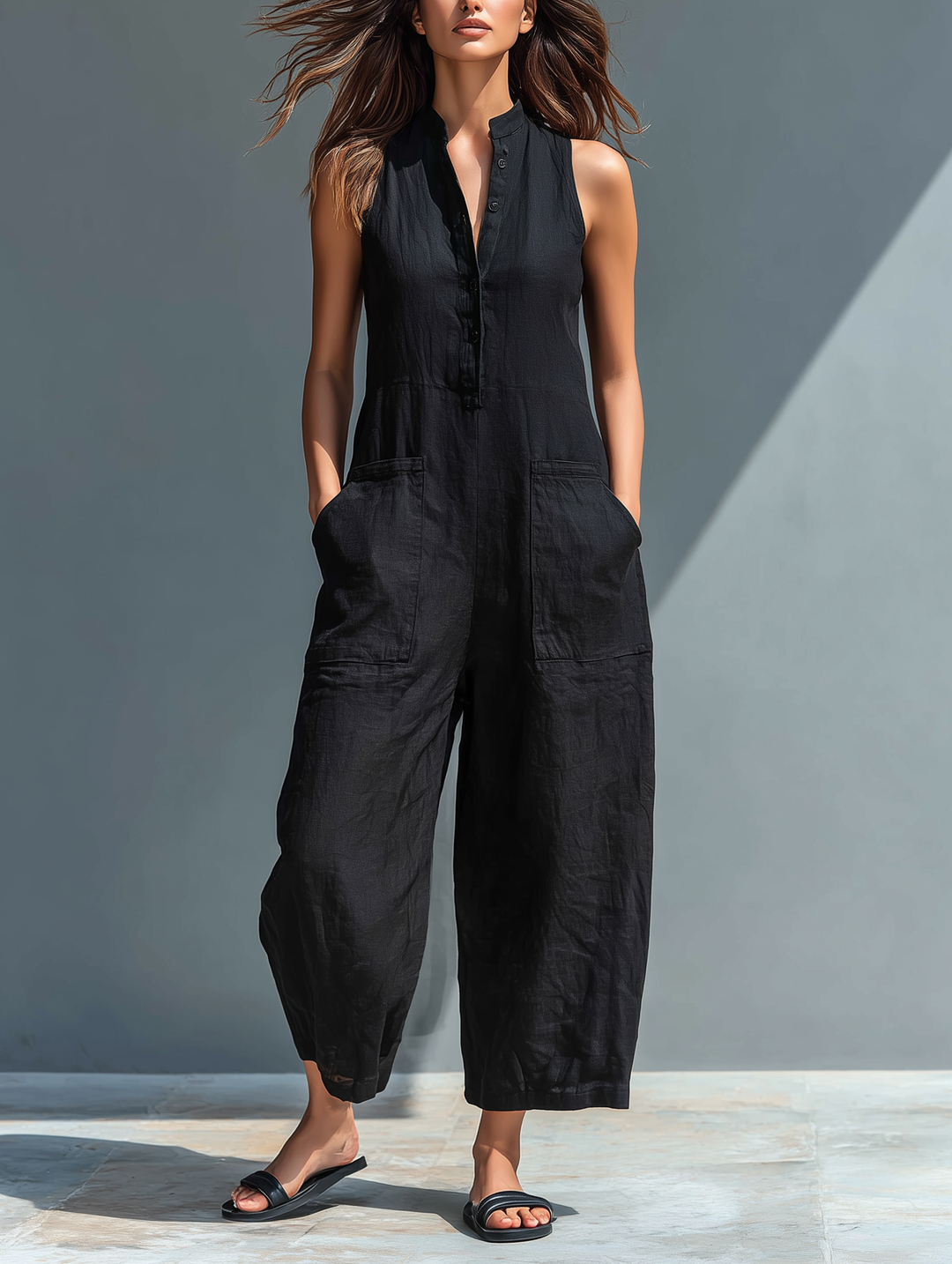 Sleeveless Jumpsuit for Women - Elegant Casual One Piece