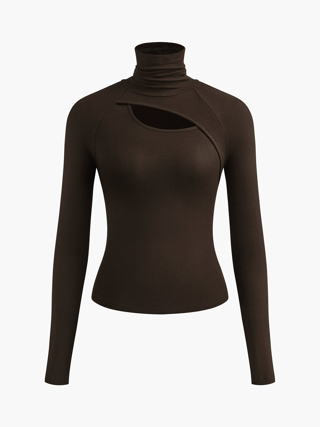 Ravena | Blusa Feminina Gola Alta com Recorte, Manga Longa, Ajustada, para Saída