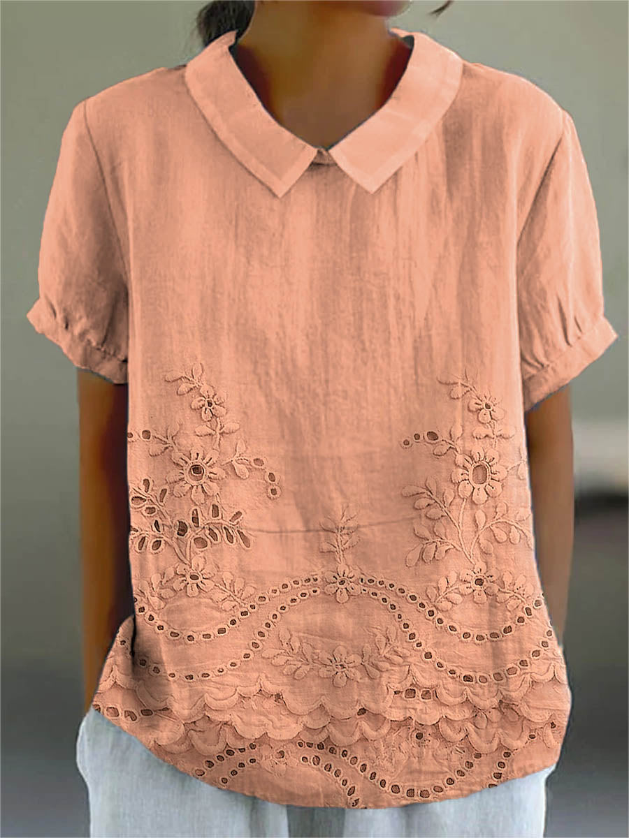 Lily • Floral Embroidered Shirt