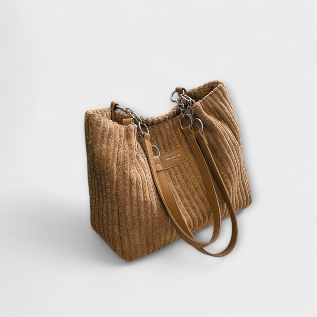 Xella - Sac à bandoulière en velours côtelé doux