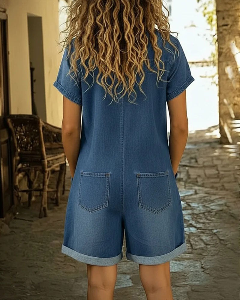 Short Sleeve Romper for Women | Casual Elegant Playsuit Dress