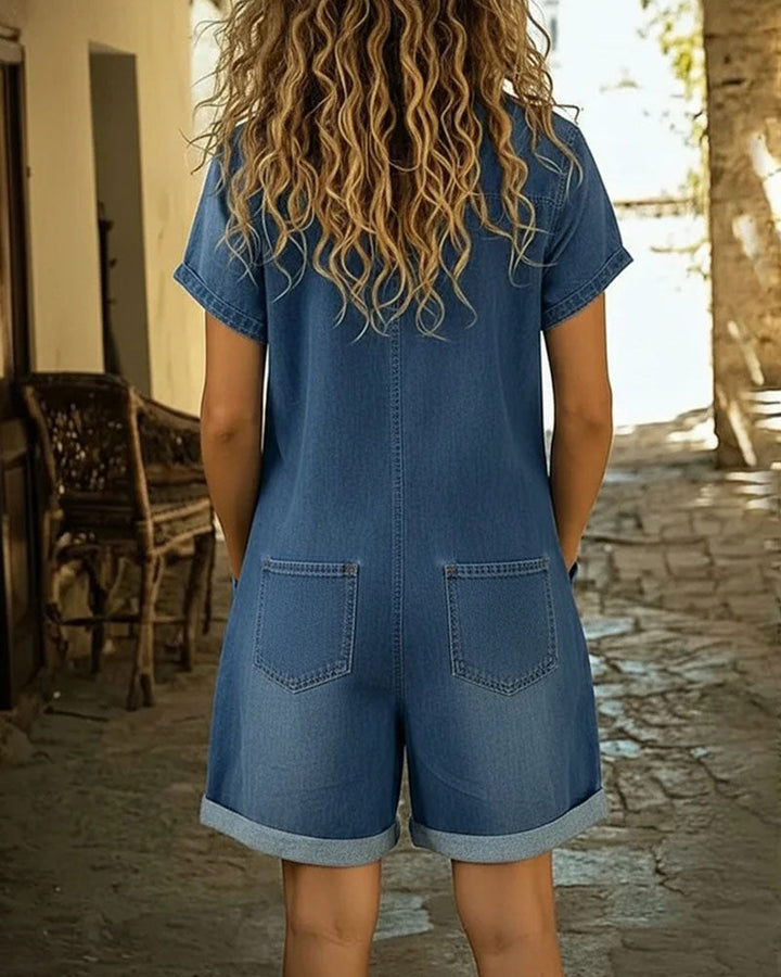 Short Sleeve Romper for Women | Casual Elegant Playsuit Dress