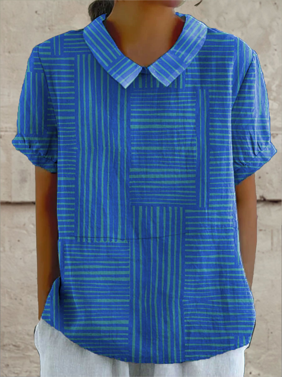 Maya • Striped Geometric Shirt