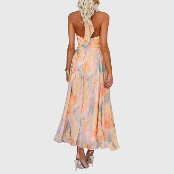 Robe longue à bretelles halter