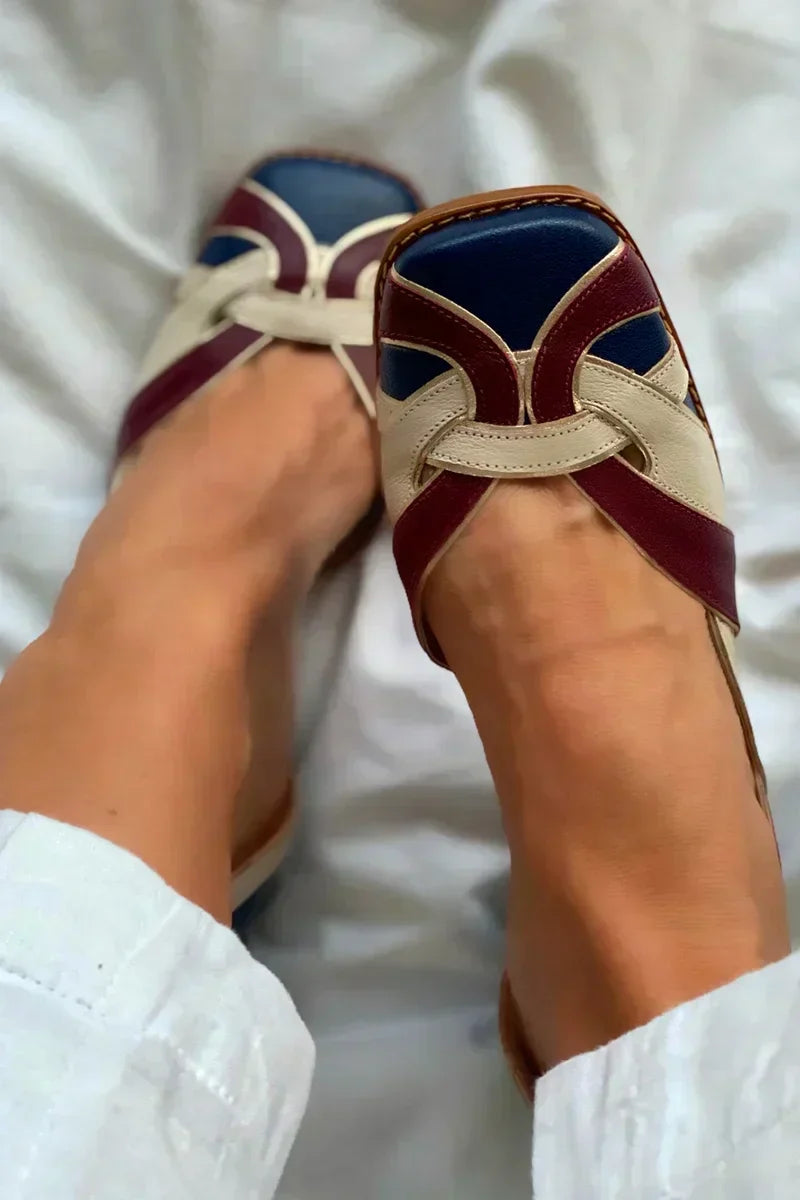 Vynelle | Tri-Color Slip-On Flats