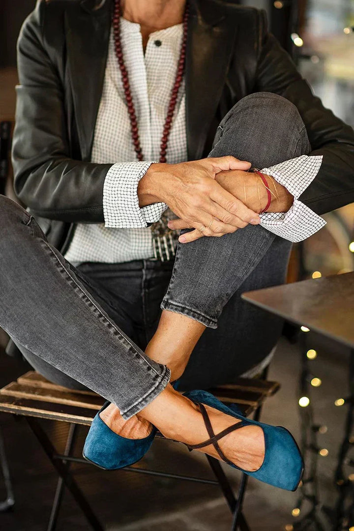 Amber | Tacones medios elegantes con tiras