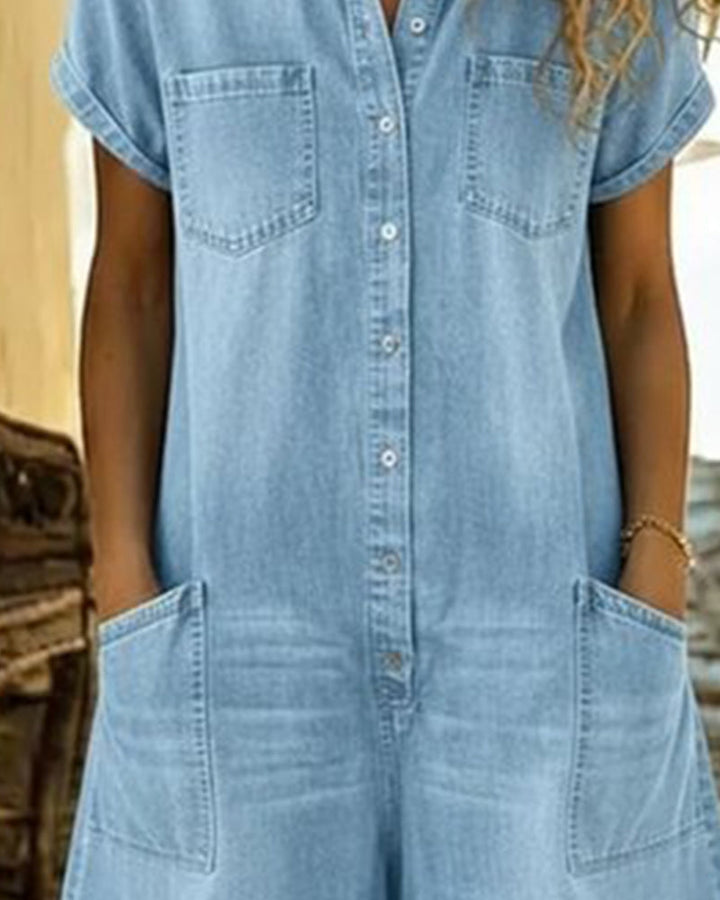 Short Sleeve Romper for Women | Casual Elegant Playsuit Dress