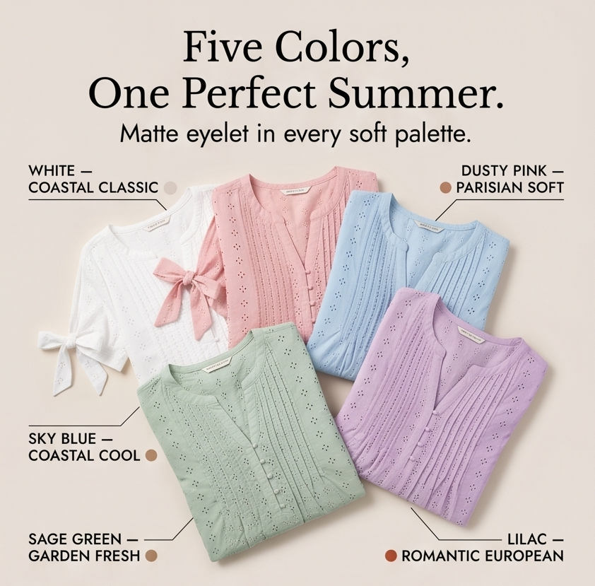 Eyelet Midi Dress With Tie Sleeves - Cold Shoulder Summer Dress