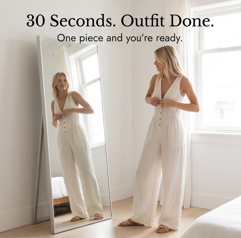 Lunavia™ - Wide-Leg Button Front Jumpsuit