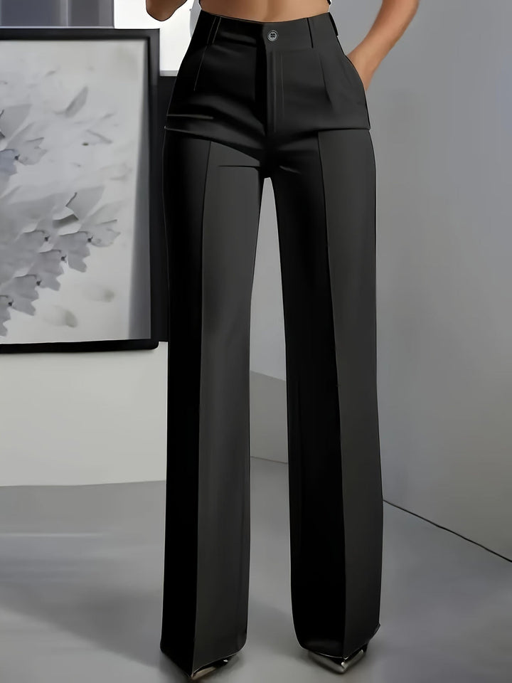 High-Waisted Women's Pants with Elastic Waistband