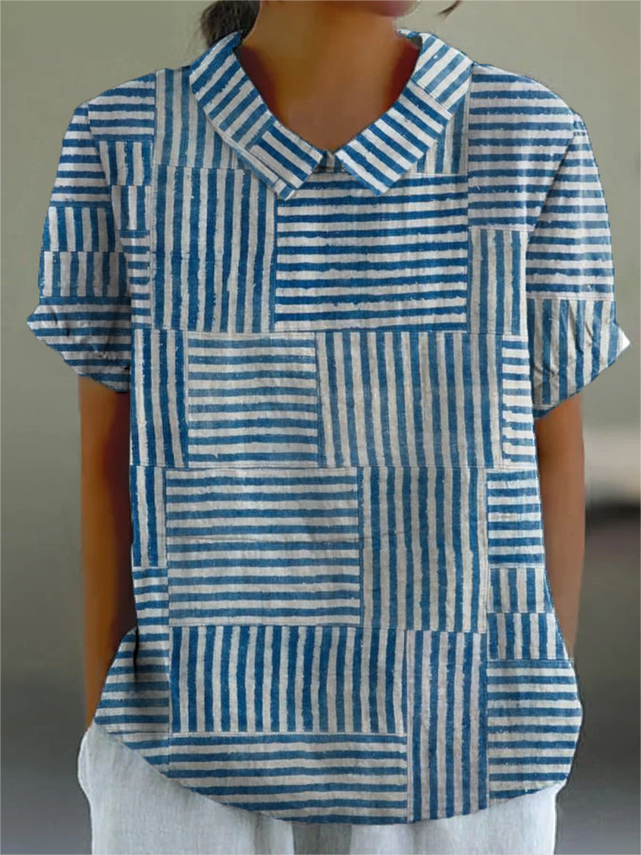 Amelia • Striped Patchwork Shirt