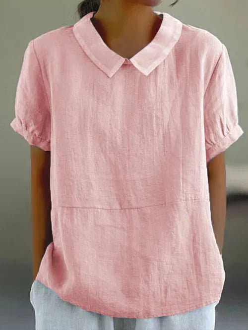 Ivy | Blusa casual de manga corta para mujer con cuello Peter Pan