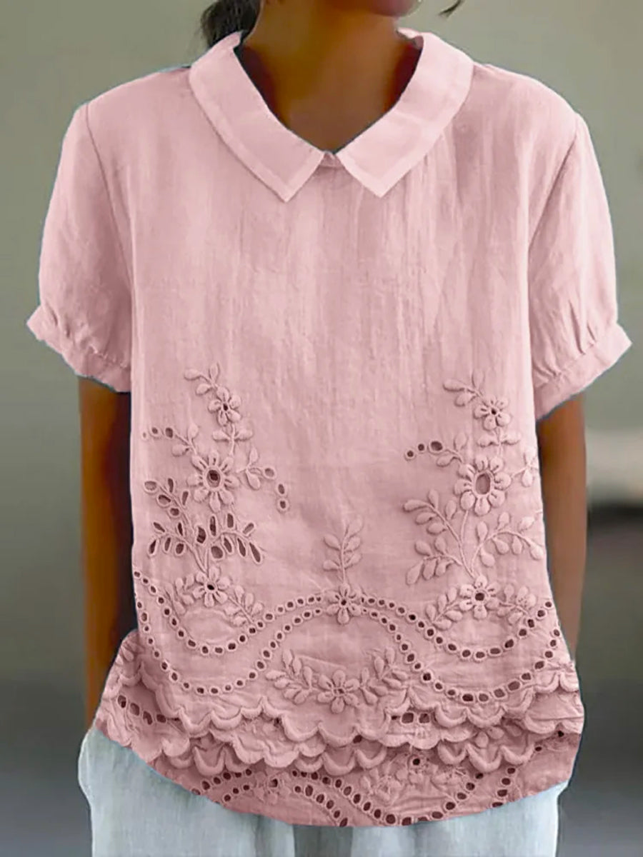 Lily • Floral Embroidered Shirt
