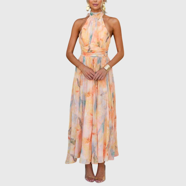 Robe longue à bretelles halter