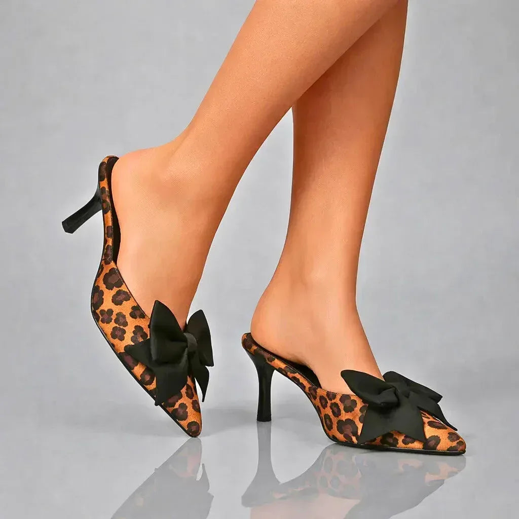 SIENNA LEOPARD BOW HEELS