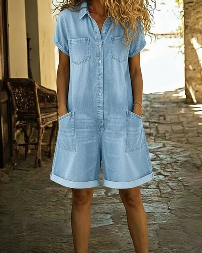 Short Sleeve Romper for Women | Casual Elegant Playsuit Dress