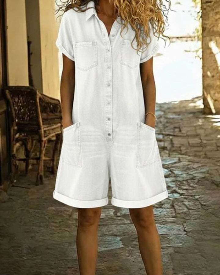 Short Sleeve Romper for Women | Casual Elegant Playsuit Dress