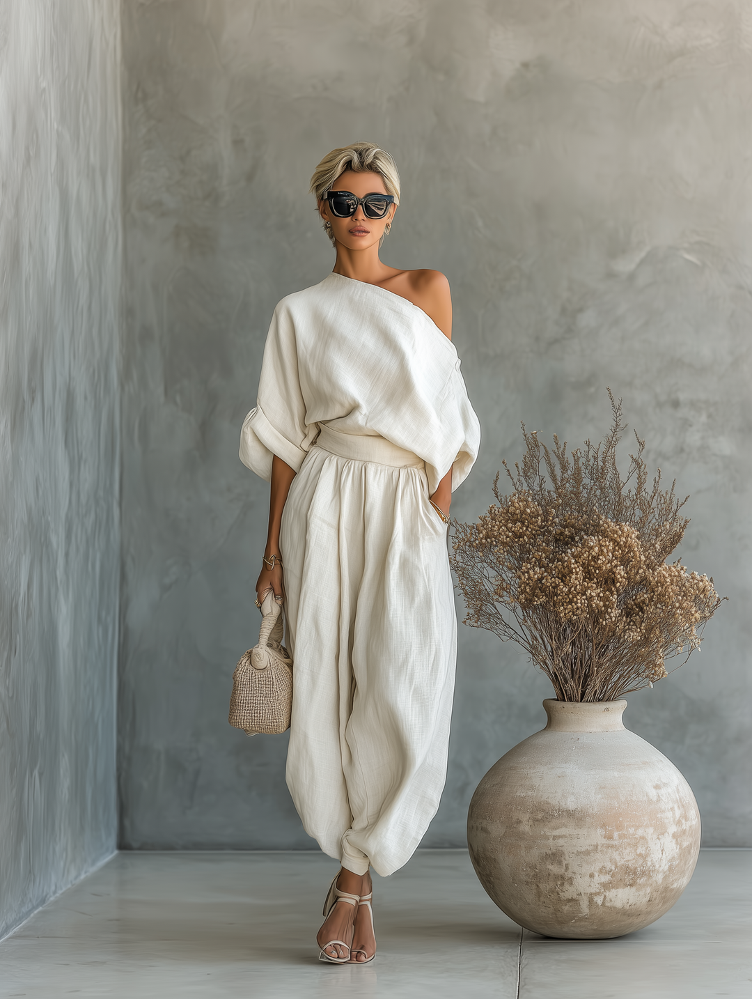 Lisa | Weiches Off-Shoulder-Top und Set mit schmal zulaufender Hose