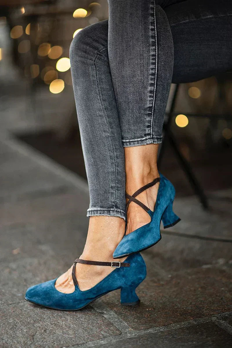 Amber | Tacones medios elegantes con tiras