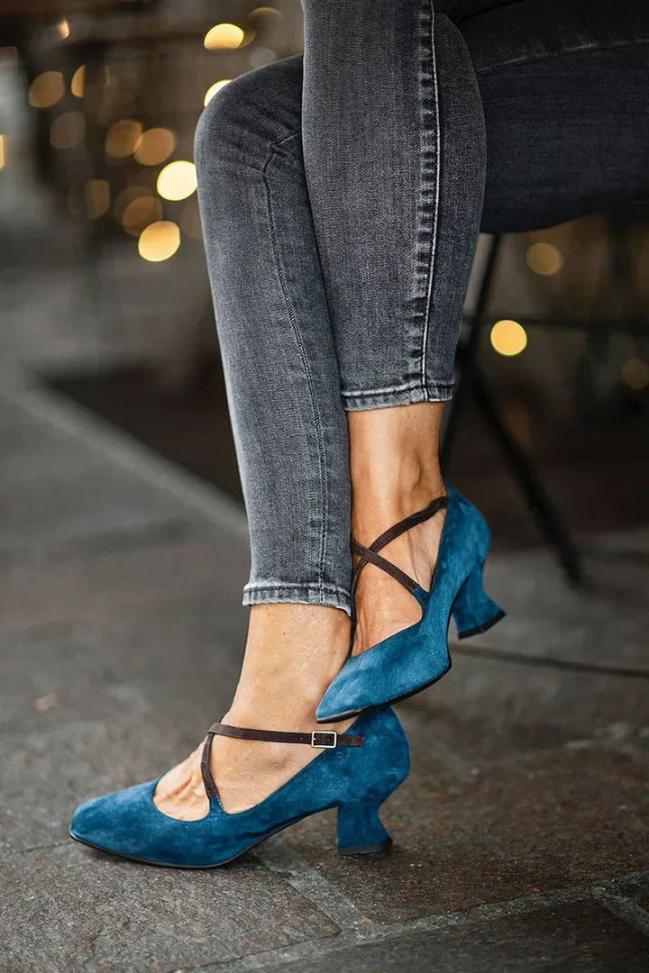Amber | Tacones medios elegantes con tiras