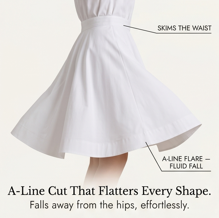 White Off Shoulder Dress with Roses - A-Line Mini Dress