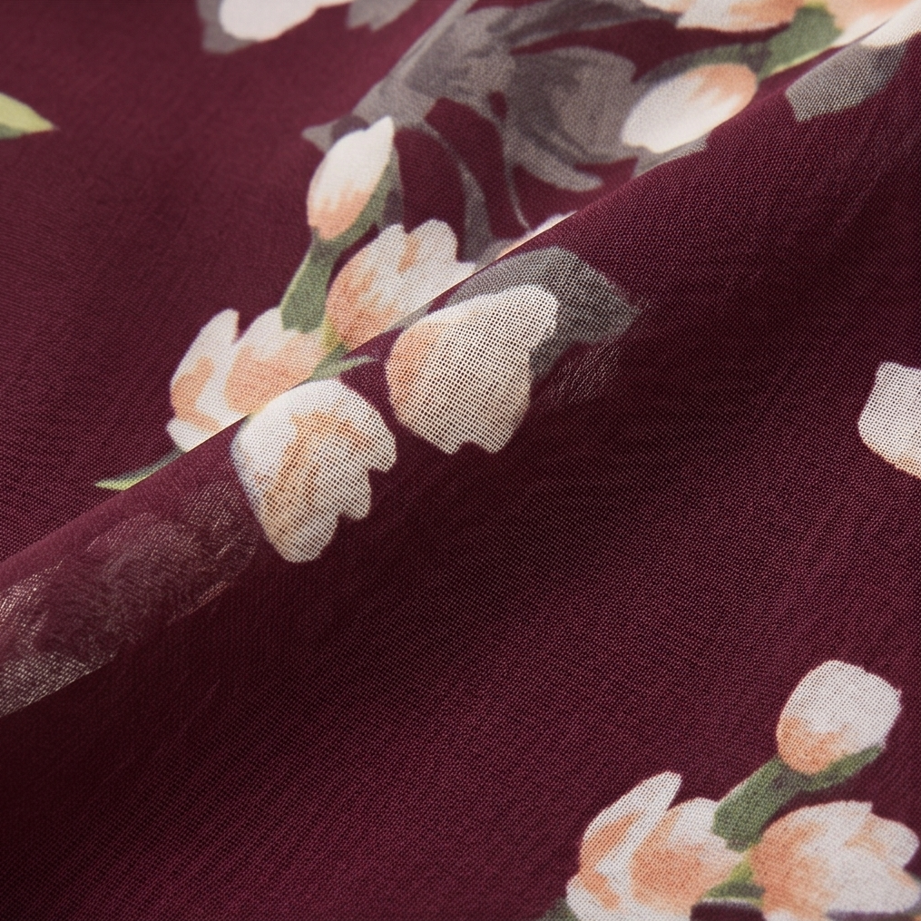 Floral Chiffon Cape Overlay Dress for Wedding Guest