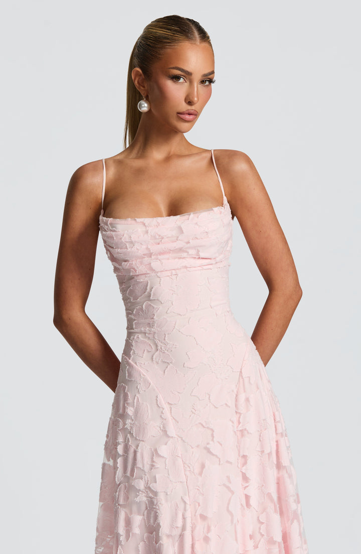 Maxi Dress with Crisscross Back - Flowy Elegant Silhouette