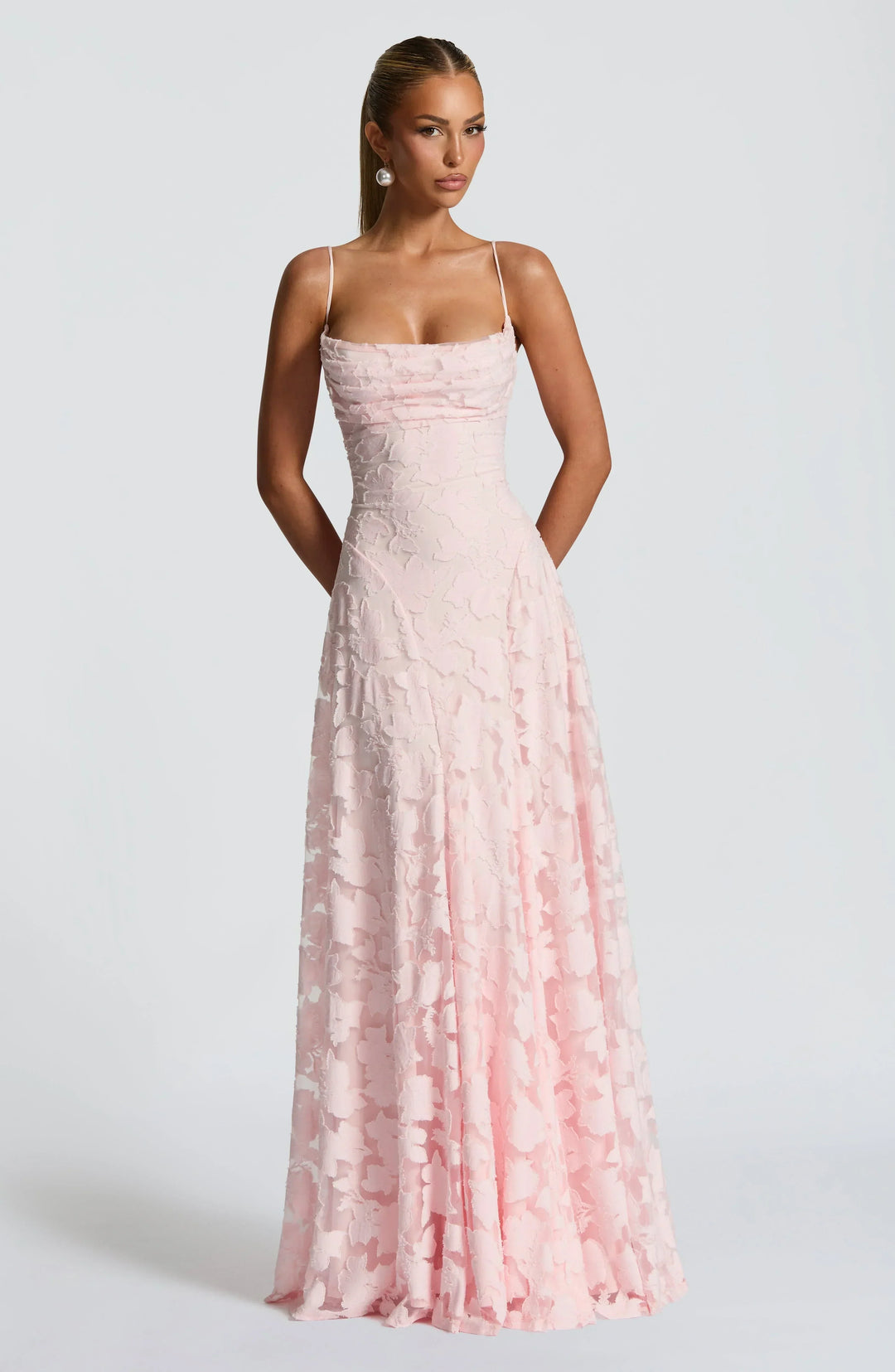 Maxi Dress with Crisscross Back - Flowy Elegant Silhouette