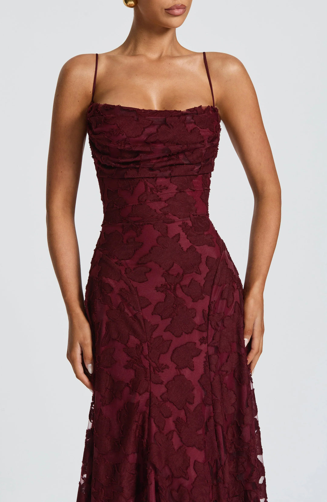 Maxi Dress with Crisscross Back - Flowy Elegant Silhouette