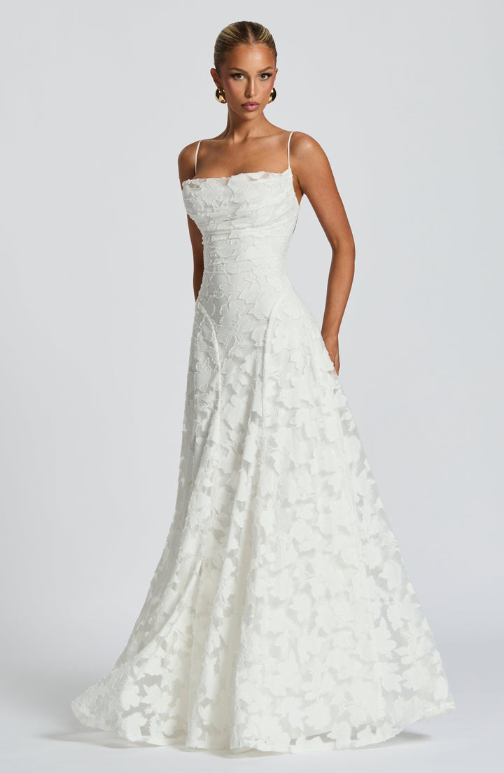 Maxi Dress with Crisscross Back - Flowy Elegant Silhouette