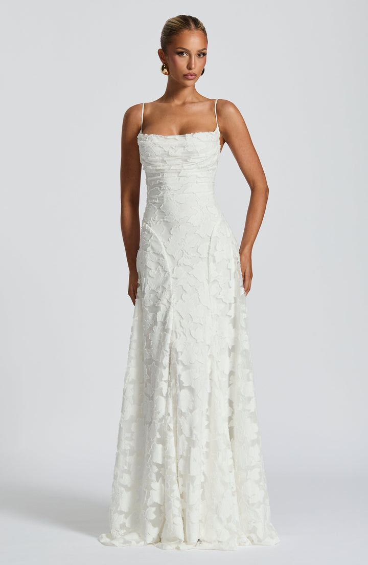 Maxi Dress with Crisscross Back - Flowy Elegant Silhouette