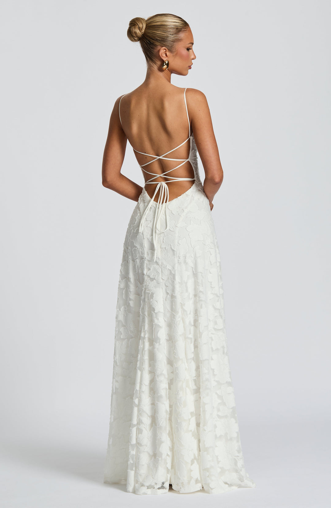 Maxi Dress with Crisscross Back - Flowy Elegant Silhouette