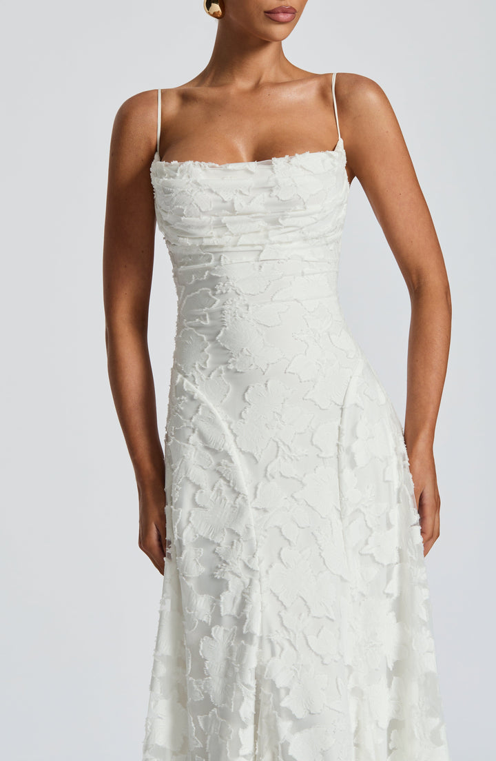 Maxi Dress with Crisscross Back - Flowy Elegant Silhouette