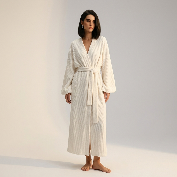 Full Length Velvet Robe for Women - Soft Wrap Style Loungewear