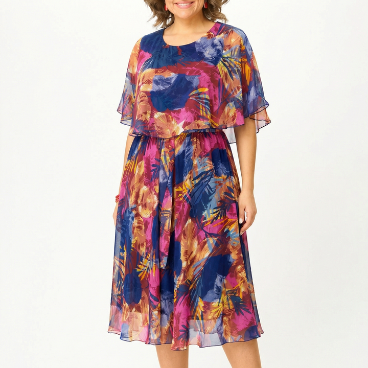 Floressa™ Flowy Lined Chiffon Midi Dress